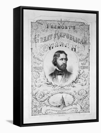 Printed Poster Advertisement for Republican Presidential Candidate John Charles Fremont-null-Framed Stretched Canvas