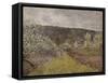 Printemps pluvieux aux environs de Paris-Alfred Sisley-Framed Stretched Canvas