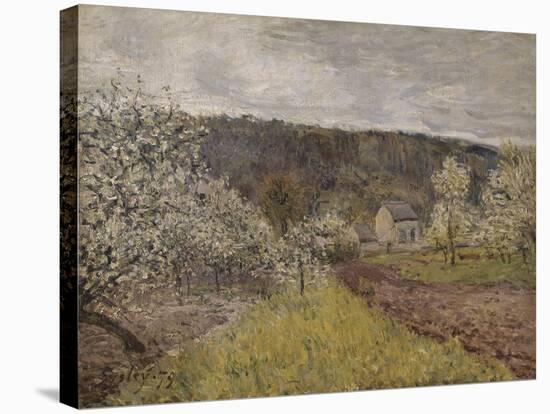 Printemps pluvieux aux environs de Paris-Alfred Sisley-Stretched Canvas