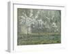 Printemps. Pruniers en fleurs, dit : Potager, arbres en fleurs, printemps, Pontoise-Camille Pissarro-Framed Giclee Print