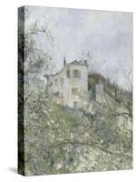 Printemps. Pruniers en fleurs, dit : Potager, arbres en fleurs, printemps, Pontoise-Camille Pissarro-Stretched Canvas