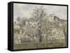 Printemps. Pruniers en fleurs, dit : Potager, arbres en fleurs, printemps, Pontoise-Camille Pissarro-Framed Stretched Canvas