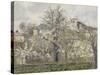 Printemps. Pruniers en fleurs, dit : Potager, arbres en fleurs, printemps, Pontoise-Camille Pissarro-Stretched Canvas