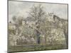 Printemps. Pruniers en fleurs, dit : Potager, arbres en fleurs, printemps, Pontoise-Camille Pissarro-Mounted Giclee Print