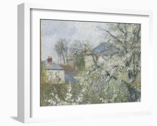 Printemps. Pruniers en fleurs, dit : Potager, arbres en fleurs, printemps, Pontoise-Camille Pissarro-Framed Giclee Print