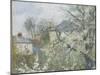 Printemps. Pruniers en fleurs, dit : Potager, arbres en fleurs, printemps, Pontoise-Camille Pissarro-Mounted Giclee Print