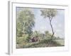 Printemps.Trembles et acacias-Alfred Sisley-Framed Giclee Print