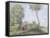 Printemps.Trembles et acacias-Alfred Sisley-Framed Stretched Canvas