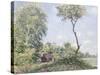 Printemps.Trembles et acacias-Alfred Sisley-Stretched Canvas