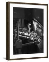 Printing Machine Operator Checks a Proof-Heinz Zinram-Framed Photographic Print