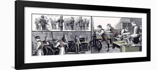 Printing Office and the Carpenters Shop the Anniversary of the Little Boys Home at Farningham and S-null-Framed Giclee Print