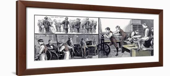 Printing Office and the Carpenters Shop the Anniversary of the Little Boys Home at Farningham and S-null-Framed Giclee Print