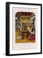 Printing Office Showing the Compositor the Printers and the Proof-Reader at Work-null-Framed Art Print