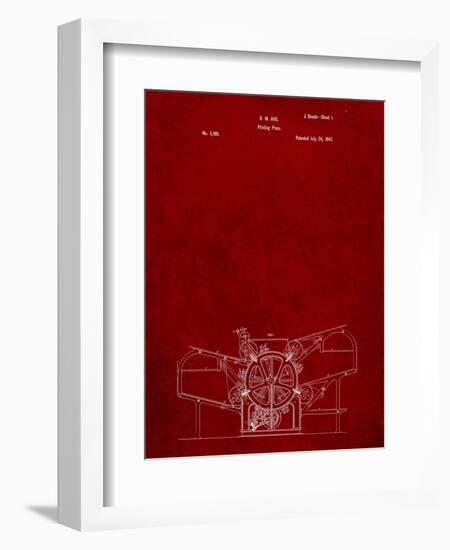 Printing Press Patent-Cole Borders-Framed Art Print