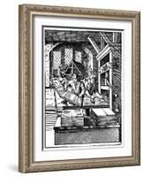 Printing Workshop, 16th Century-Jost Amman-Framed Giclee Print