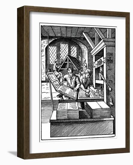 Printing Workshop, 16th Century-Jost Amman-Framed Giclee Print