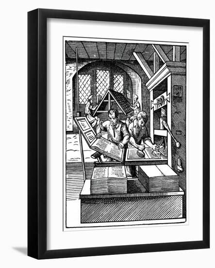 Printing Workshop, 16th Century-Jost Amman-Framed Giclee Print