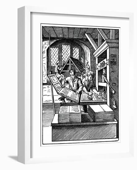 Printing Workshop, 16th Century-Jost Amman-Framed Giclee Print