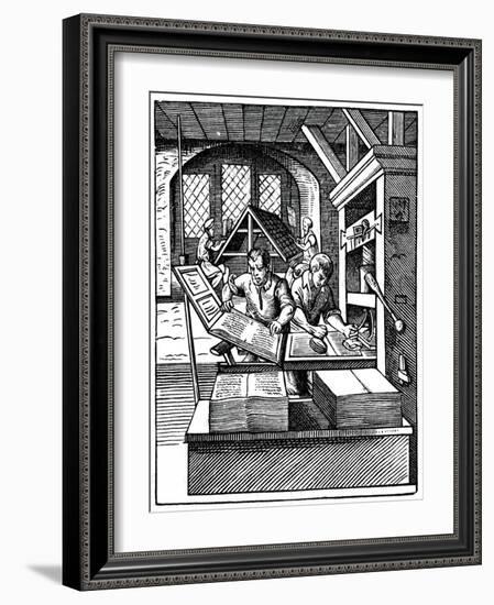 Printing Workshop, 16th Century-Jost Amman-Framed Giclee Print