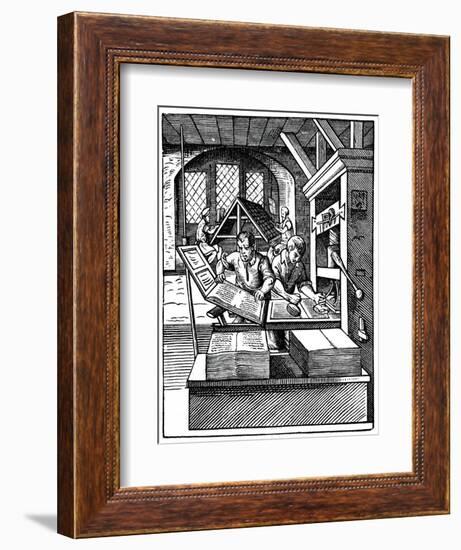 Printing Workshop, 16th Century-Jost Amman-Framed Giclee Print