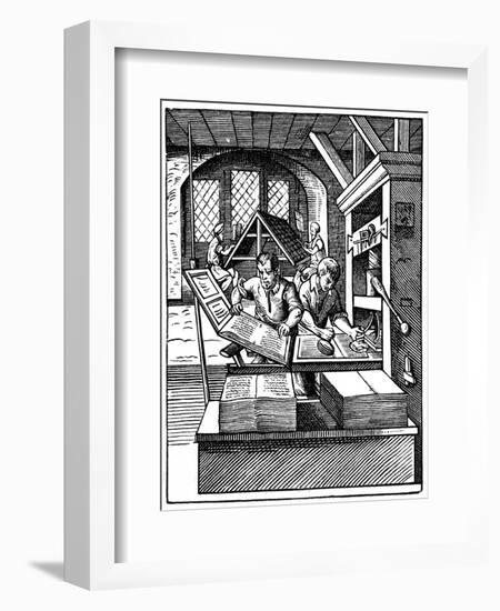 Printing Workshop, 16th Century-Jost Amman-Framed Giclee Print