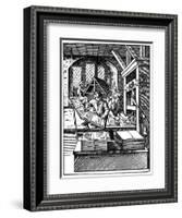 Printing Workshop, 16th Century-Jost Amman-Framed Giclee Print