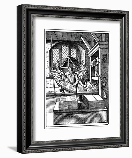 Printing Workshop, 16th Century-Jost Amman-Framed Giclee Print