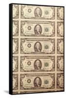 Prints of Money at the Mob Museum, Las Vegas, Nevada. Usa-Julien McRoberts-Framed Stretched Canvas