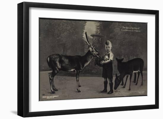 Prinz Wilhelm Von Preußen Füttert Hirsch, Liersch-null-Framed Giclee Print