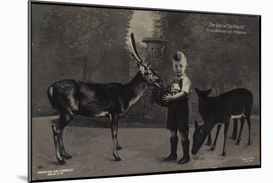 Prinz Wilhelm Von Preußen Füttert Hirsch, Liersch-null-Mounted Giclee Print