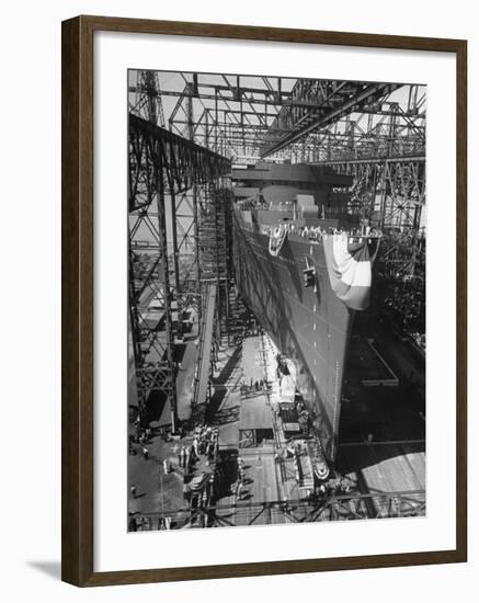 Prior to Launching Oceanliner America, Newport News, Virginia-Alfred Eisenstaedt-Framed Photographic Print