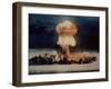 Priscilla 37-Kiloton Balloon Shot Test Firing Above Desert Landscape at NV Atomic Bomb Test Site-null-Framed Photographic Print