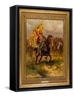 Prise D'un Drapeau Autrichien, 1901 (oil on panel)-Jean-Baptiste Edouard Detaille-Framed Stretched Canvas