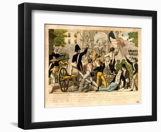 Prise De La Porte St Denis Le 28th Juillet 1830, Revolution of 1830, Paris-null-Framed Premium Giclee Print