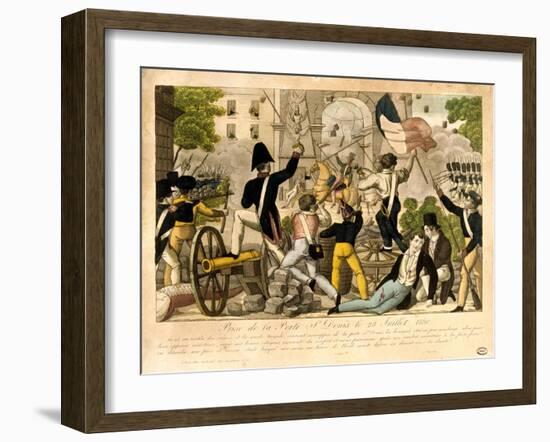 Prise De La Porte St Denis Le 28th Juillet 1830, Revolution of 1830, Paris-null-Framed Giclee Print