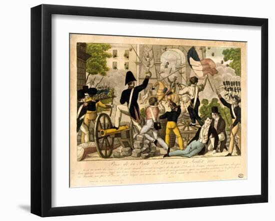 Prise De La Porte St Denis Le 28th Juillet 1830, Revolution of 1830, Paris-null-Framed Giclee Print
