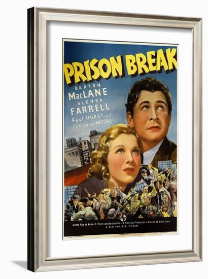 PRISON BREAK, US poster art, from left: Glenda Farrell, Barton MacLane, 1938-null-Framed Art Print