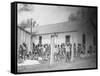 Prison Compound No. 1, Angola, Louisiana, Leadbelly in Foregound-Alan Lomax-Framed Stretched Canvas
