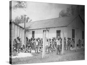 Prison Compound No. 1, Angola, Louisiana, Leadbelly in Foregound-Alan Lomax-Stretched Canvas