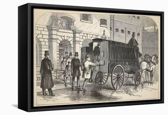 Prison Van Taking Up Prisoners at the House of Detention-English School-Framed Stretched Canvas