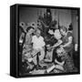Prisoner of War Home from a Korean Prison Camp Celebrating Christmas in August with His Family-Robert W^ Kelley-Framed Stretched Canvas