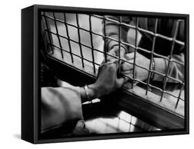 Prisoner Ronald Gallagher and Wife Holding Hands-Michael Rougier-Framed Stretched Canvas