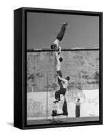 Prisoners Doing Gymnastics at San Quentin Prison-Charles E^ Steinheimer-Framed Stretched Canvas