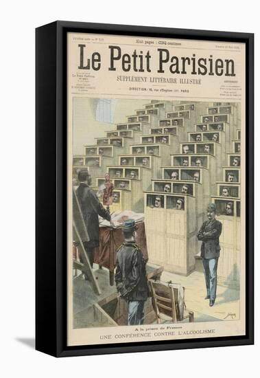 Prisoners in the Prison De Fresnesparis are Lectured on the Dangers of Alcoholism-Crespin-Framed Stretched Canvas