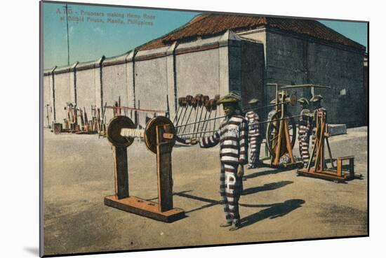 'Prisoners making Hemp Rope at Billbid Prison, Manila, Philippines', c1900-Unknown-Mounted Giclee Print