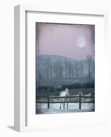 Prissy On Snowy Night-Dawne Polis-Framed Art Print