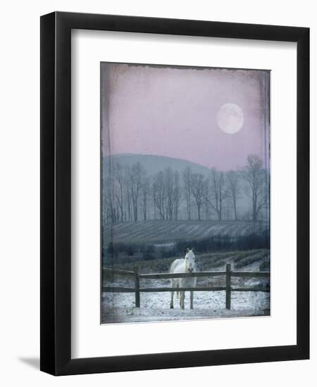 Prissy On Snowy Night-Dawne Polis-Framed Giclee Print