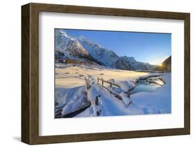 Pristine snow in winter in Rezzalo valley, Sondrio district, Valtellina, Lombardy, Italy.-ClickAlps-Framed Photographic Print