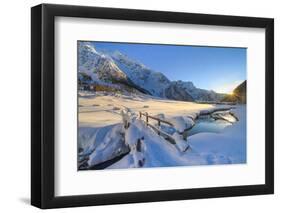 Pristine snow in winter in Rezzalo valley, Sondrio district, Valtellina, Lombardy, Italy.-ClickAlps-Framed Photographic Print