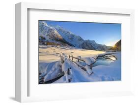 Pristine snow in winter in Rezzalo valley, Sondrio district, Valtellina, Lombardy, Italy.-ClickAlps-Framed Photographic Print